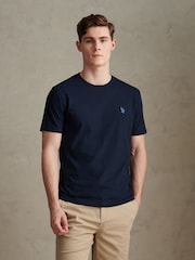 Azul - U.S. Polo Assn. Subtle Texture Double Horsemen T-Shirt - Imagem 1 de 7