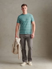 U.S. Polo Assn Green Terry Stripe T-Shirt - Image 3 of 7