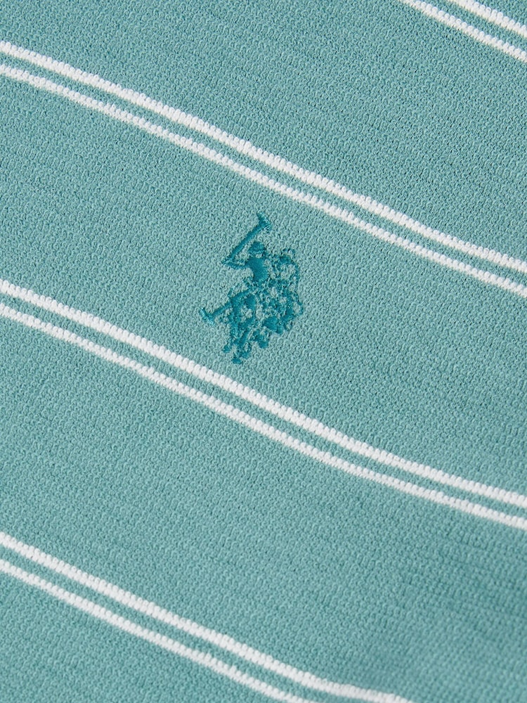 U.S. Polo Assn Green Terry Stripe T-Shirt - Image 7 of 7
