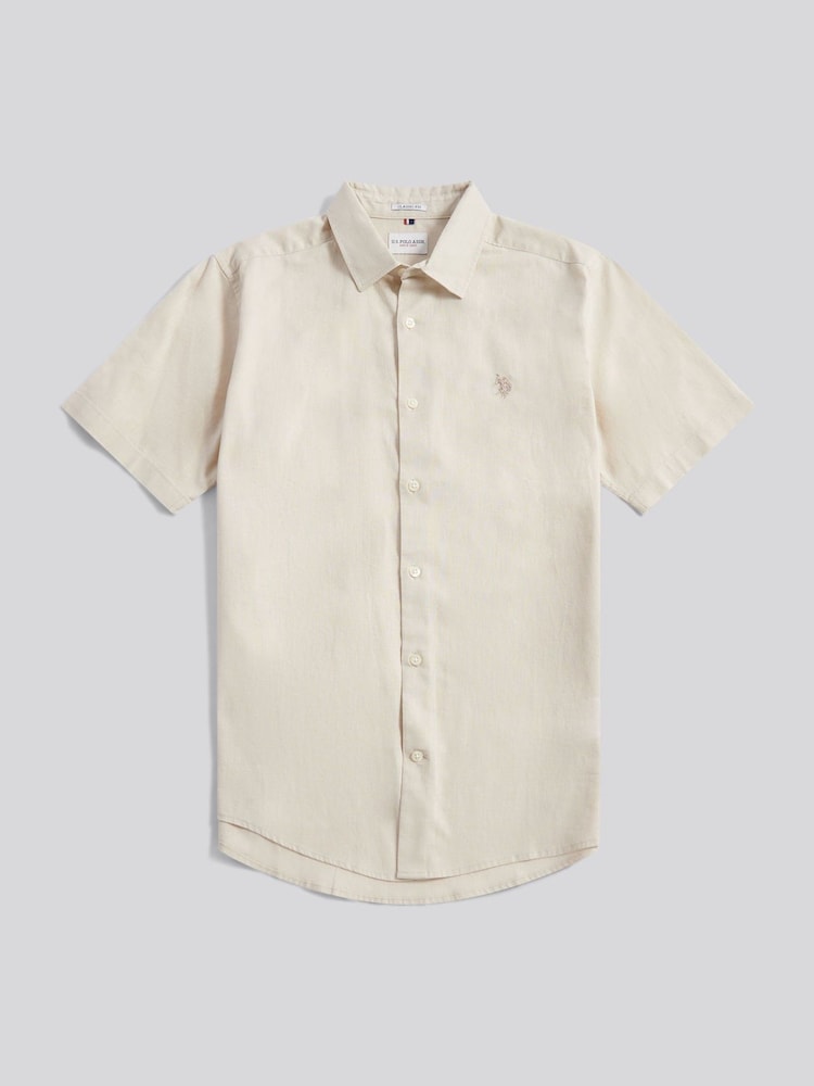 U.S. Polo Assn Natural Linen Blend Short Sleeve Shirt - Image 1 of 3