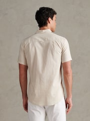 U.S. Polo Assn Natural Linen Blend Short Sleeve Shirt - Image 4 of 8