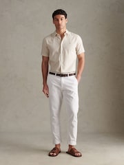 U.S. Polo Assn Natural Linen Blend Short Sleeve Shirt - Image 5 of 8