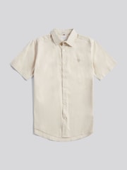 U.S. Polo Assn Natural Linen Blend Short Sleeve Shirt - Image 6 of 8