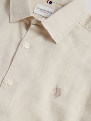U.S. Polo Assn Natural Linen Blend Short Sleeve Shirt - Image 8 of 8