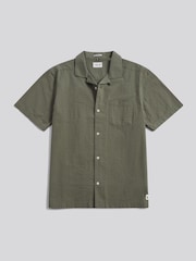 U.S. Polo Assn Green Seersucker Revere Short Sleeve Shirt - Image 5 of 7