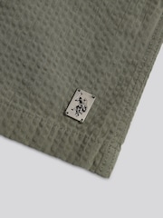 U.S. Polo Assn Green Seersucker Revere Short Sleeve Shirt - Image 7 of 7