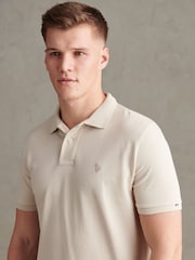 U.S. Polo Assn Natural Double Horsemen Polo Shirt - Image 2 of 8