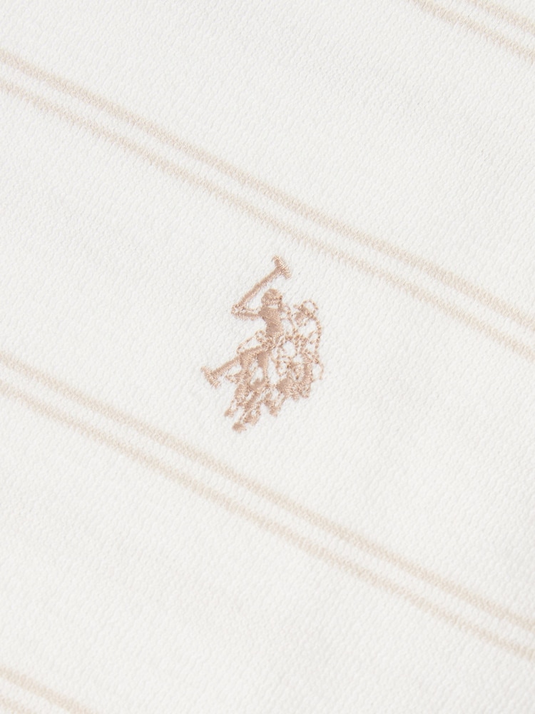 U.S. Polo Assn Cream Terry Stripe T-Shirt - Image 7 of 7
