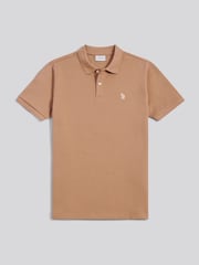 U.S. Polo Assn Brown Twill Texture Polo Shirt - Image 1 of 3
