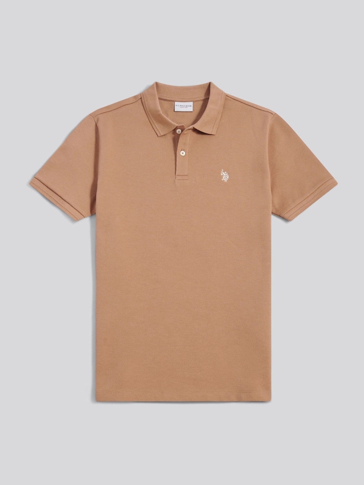 U.S. Polo Assn Brown Twill Texture Polo Shirt - Image 1 of 3