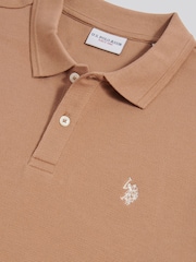 U.S. Polo Assn Brown Twill Texture Polo Shirt - Image 3 of 3