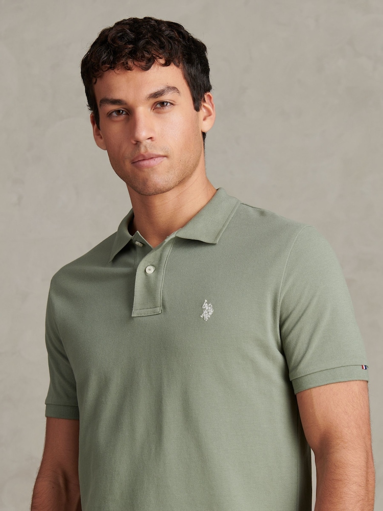 U.S. Polo Assn Green Double Horsemen Polo Shirt - Image 2 of 8
