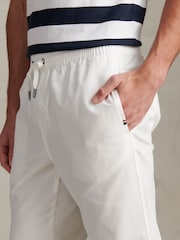 白色 - U.S. Polo Assn Linen Blend Drawstring Trousers - 圖片 5/9