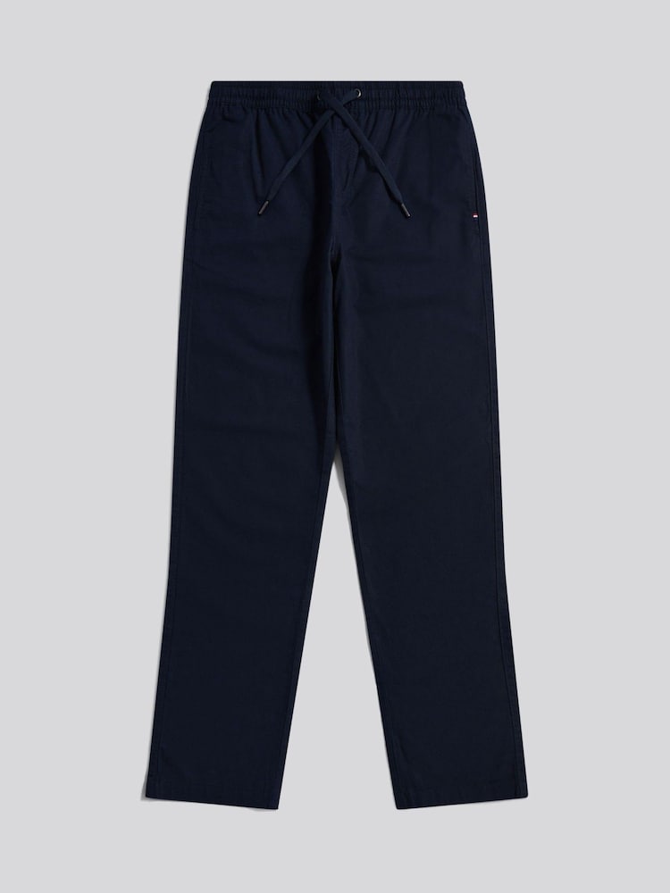 U.S. Polo Assn Blue Linen Blend Drawstring Trousers - Image 1 of 4