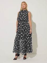 Star by Julien MacDonald Black Spot Print Dress - Image 1 of 6