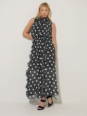 Star by Julien MacDonald Black Spot Print Dress - Image 3 of 6