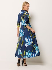 Star by Julien MacDonald Blue Floral Printed Shirt Dress - Image 2 of 5
