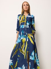 Star by Julien MacDonald Blue Floral Printed Shirt Dress - Image 3 of 5
