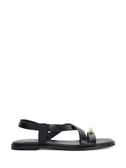Schwarz - Dune London Leather Lite Casual Sandals - Bild 2 von 6