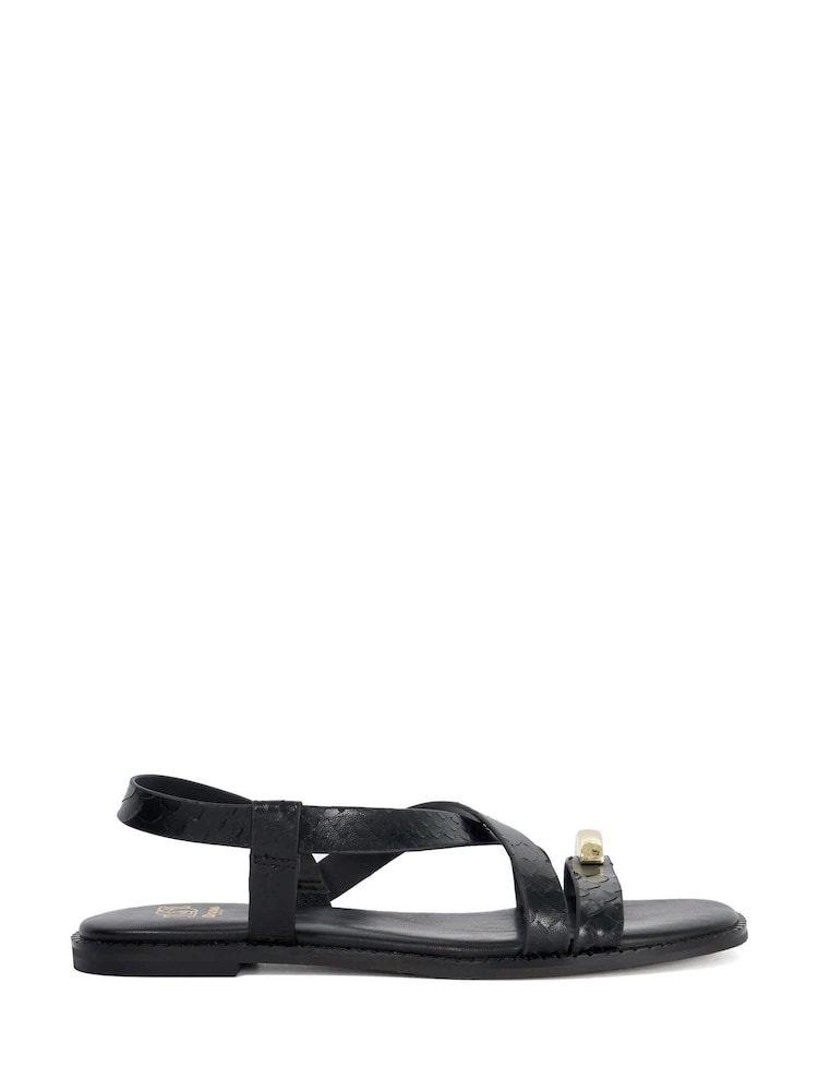Schwarz - Dune London Leather Lite Casual Sandals - Bild 2 von 6
