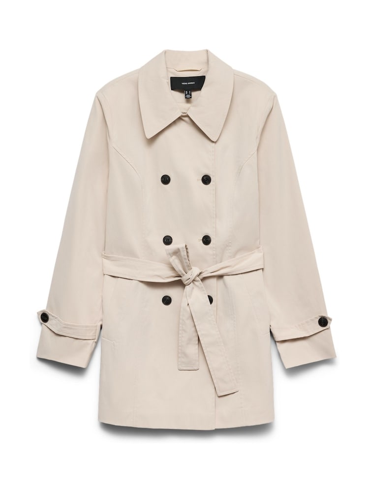 VERO MODA Cream Belted Trench Coat - Image 6 of 6 VERO MODA Cream Belted Trench Coat - Image 6 of 6