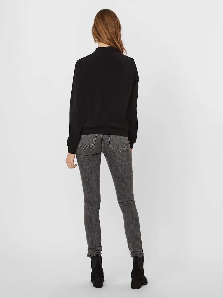 Negru - Jachetă Bomber ușoară Vero Moda - Imaginea 2 din 5