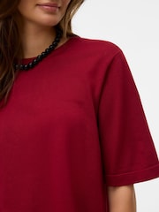 VERO MODA Red Short Sleeve Round Neck Knitted Top - Image 4 of 5