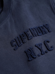 Superdry Blue Vintage Athletic Tonal Crew Neck Sweatshirt - Image 7 of 7