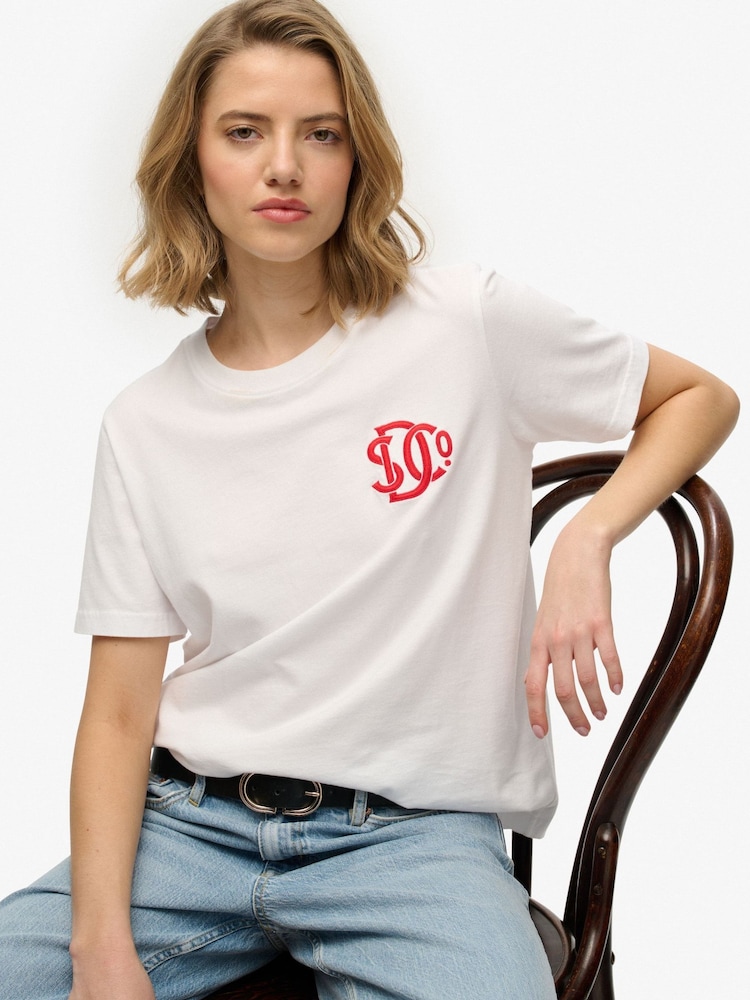 Superdry White SD&Co Neon Relaxed T-Shirt - Image 1 of 6