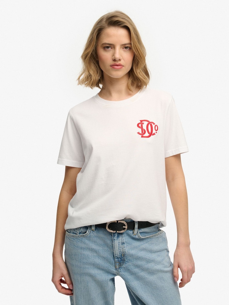 Superdry White SD&Co Neon Relaxed T-Shirt - Image 2 of 6