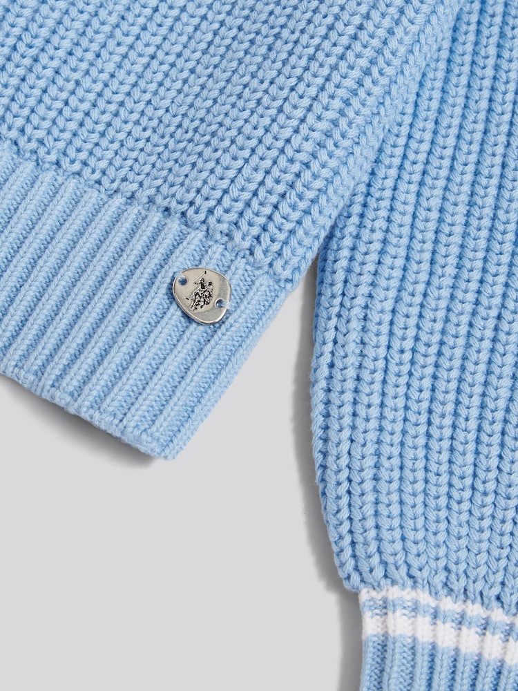 U.S. Polo Assn. Blue Braid Cable Cricket Jumper - Image 8 of 8