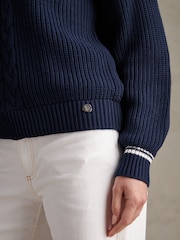 U.S. Polo Assn. Navy Iris Braid Cable Cricket Jumper - Image 2 of 8