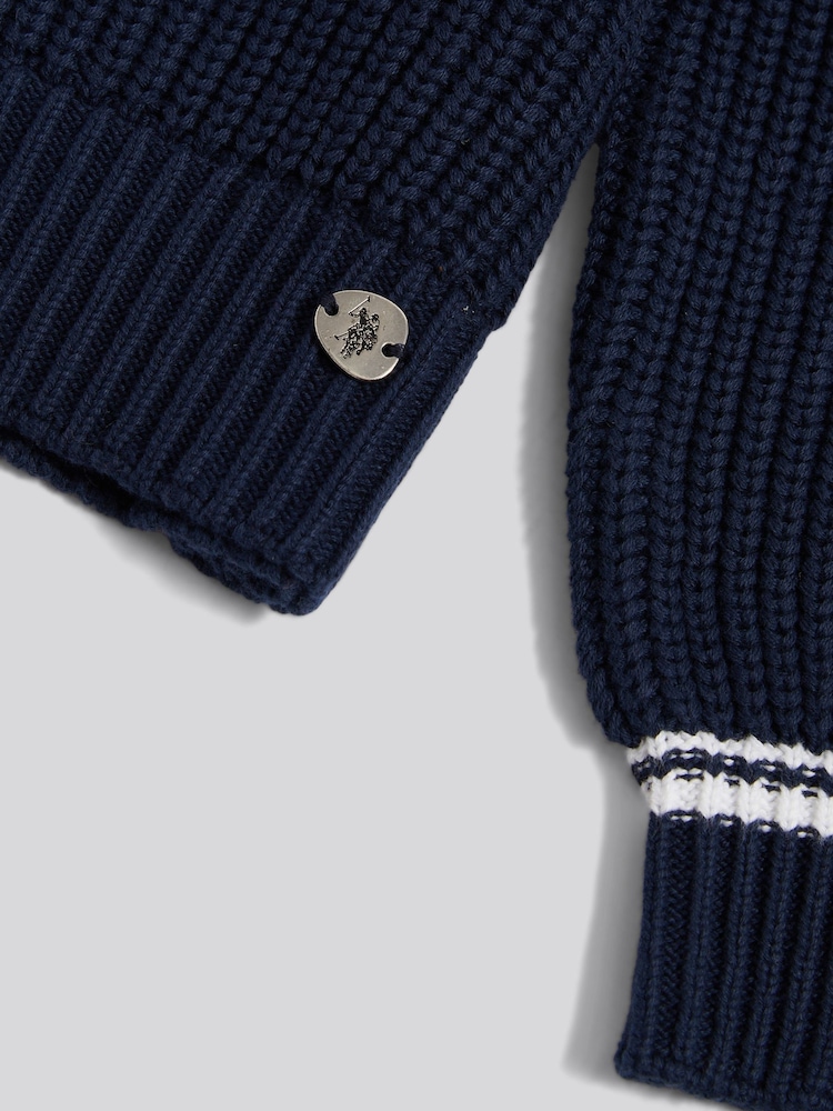 U.S. Polo Assn. Navy Iris Braid Cable Cricket Jumper - Image 8 of 8