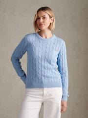 U.S. Polo Assn. Dark Blue Crew Neck Cable Knit Jumper - Image 1 of 7