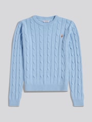 U.S. Polo Assn. Dark Blue Crew Neck Cable Knit Jumper - Image 5 of 7