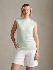 أخضر - U.S. Polo Assn. Mock Neck Sleeveless Knit Vest - Image 1 of 8
