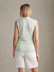 أخضر - U.S. Polo Assn. Mock Neck Sleeveless Knit Vest - Image 4 of 8
