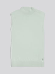 أخضر - U.S. Polo Assn. Mock Neck Sleeveless Knit Vest - Image 6 of 8