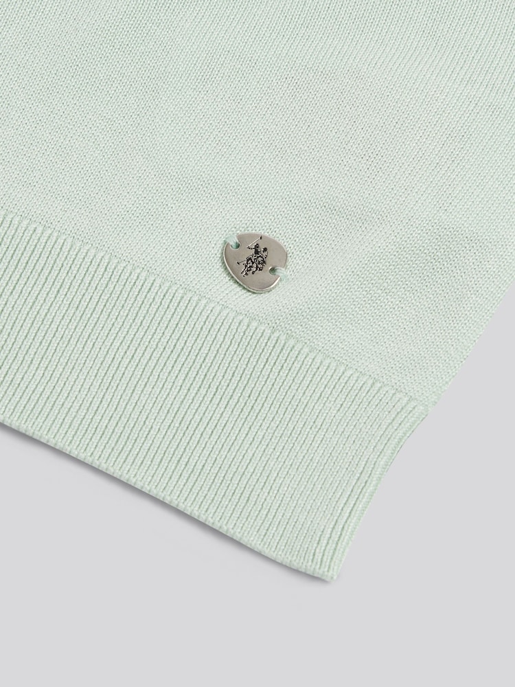 أخضر - U.S. Polo Assn. Mock Neck Sleeveless Knit Vest - Image 8 of 8