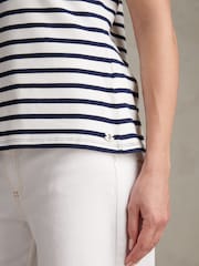U.S. Polo Assn. Cream Luxury Stripe Polo Top - Image 2 of 8