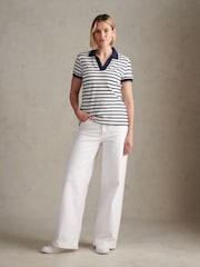 U.S. Polo Assn. Cream Luxury Stripe Polo Top - Image 3 of 8
