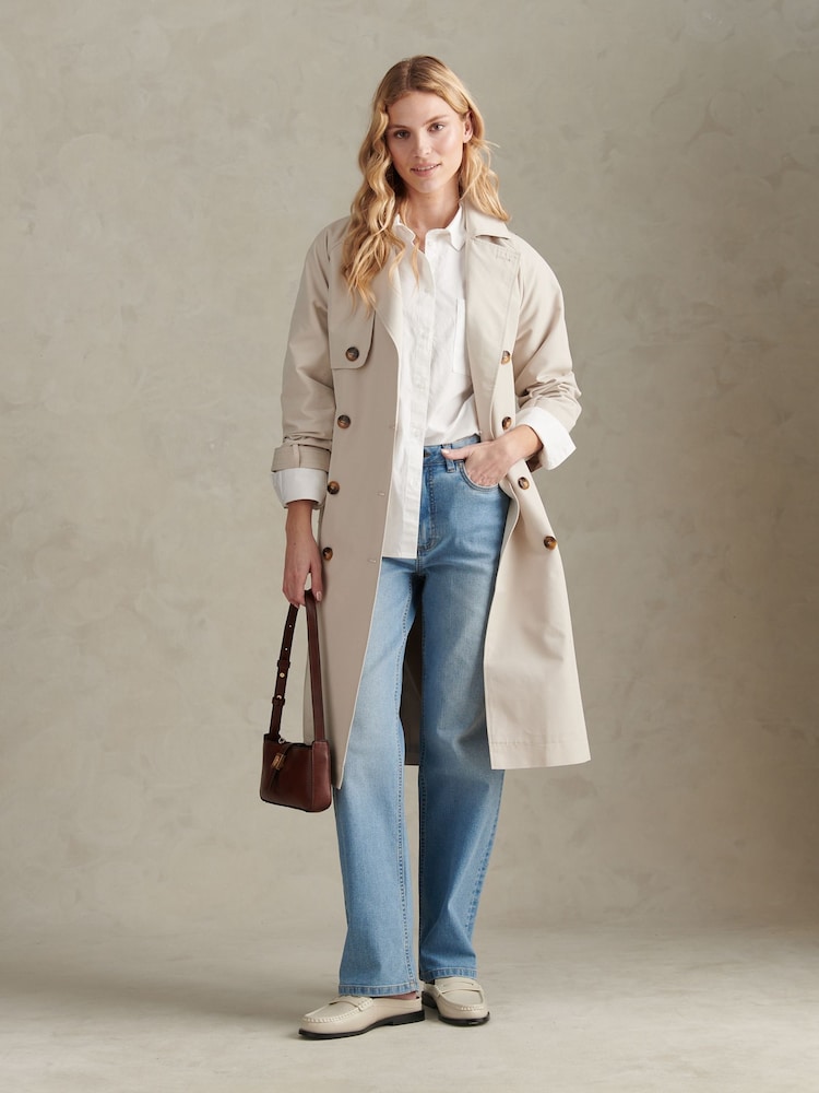 U.S. Polo Assn – Zweireihiger Trenchcoat mit Gürtel - Bild 1 von 11