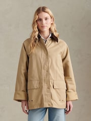 טבעי - U.S. Polo Assn Waxed Cotton Short Parka - תמונה 3 מתוך 11