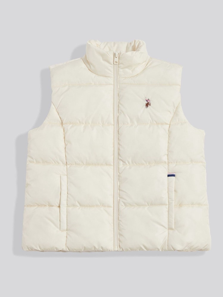 U.S. Polo Assn. Cream Lightweight Puffer Gilet - Image 10 of 10 U.S. Polo Assn. Cream Lightweight Puffer Gilet - Image 10 of 10