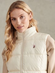 U.S. Polo Assn. Cream Lightweight Puffer Gilet - Image 4 of 10