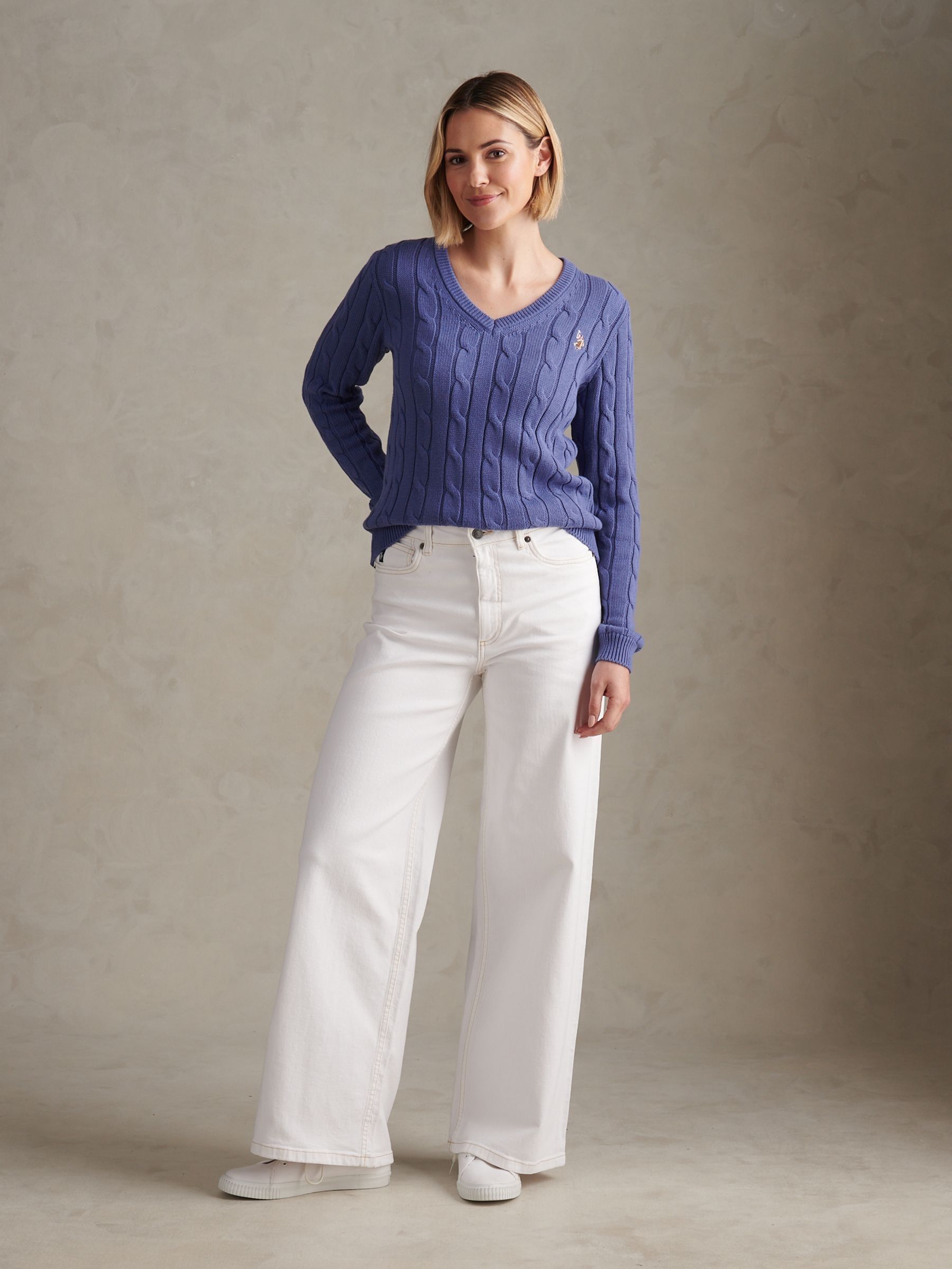 Buy U.S. Polo Assn. White Wide Fit Jeans from the Next UK online shop