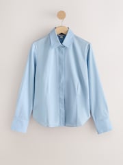 Blue Stripe/White Fitted Stretch Essential Long Sleeve Shirts 2 Pack - Image 2 of 6