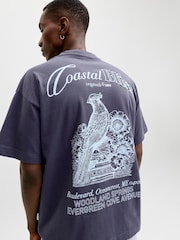 אפור - JACK & JONES Back Print T-Shirt - תמונה 1 מתוך 7