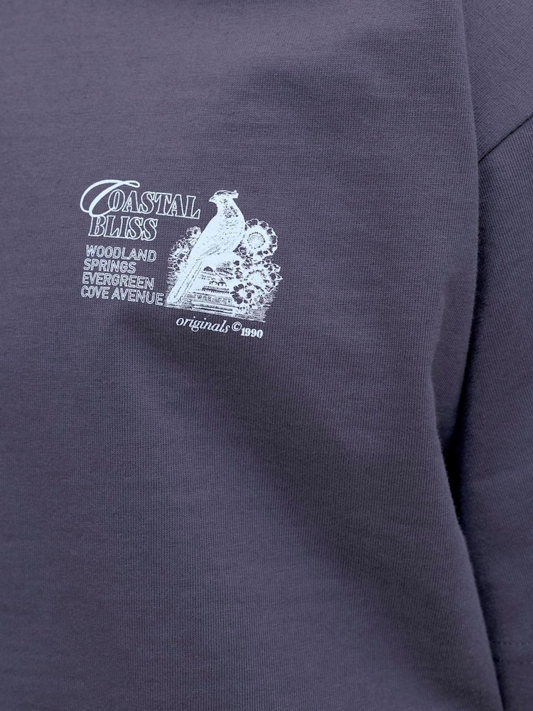 אפור - JACK & JONES Back Print T-Shirt - תמונה 2 מתוך 7 אפור - JACK & JONES Back Print T-Shirt - תמונה 2 מתוך 7