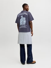 אפור - JACK & JONES Back Print T-Shirt - תמונה 5 מתוך 7